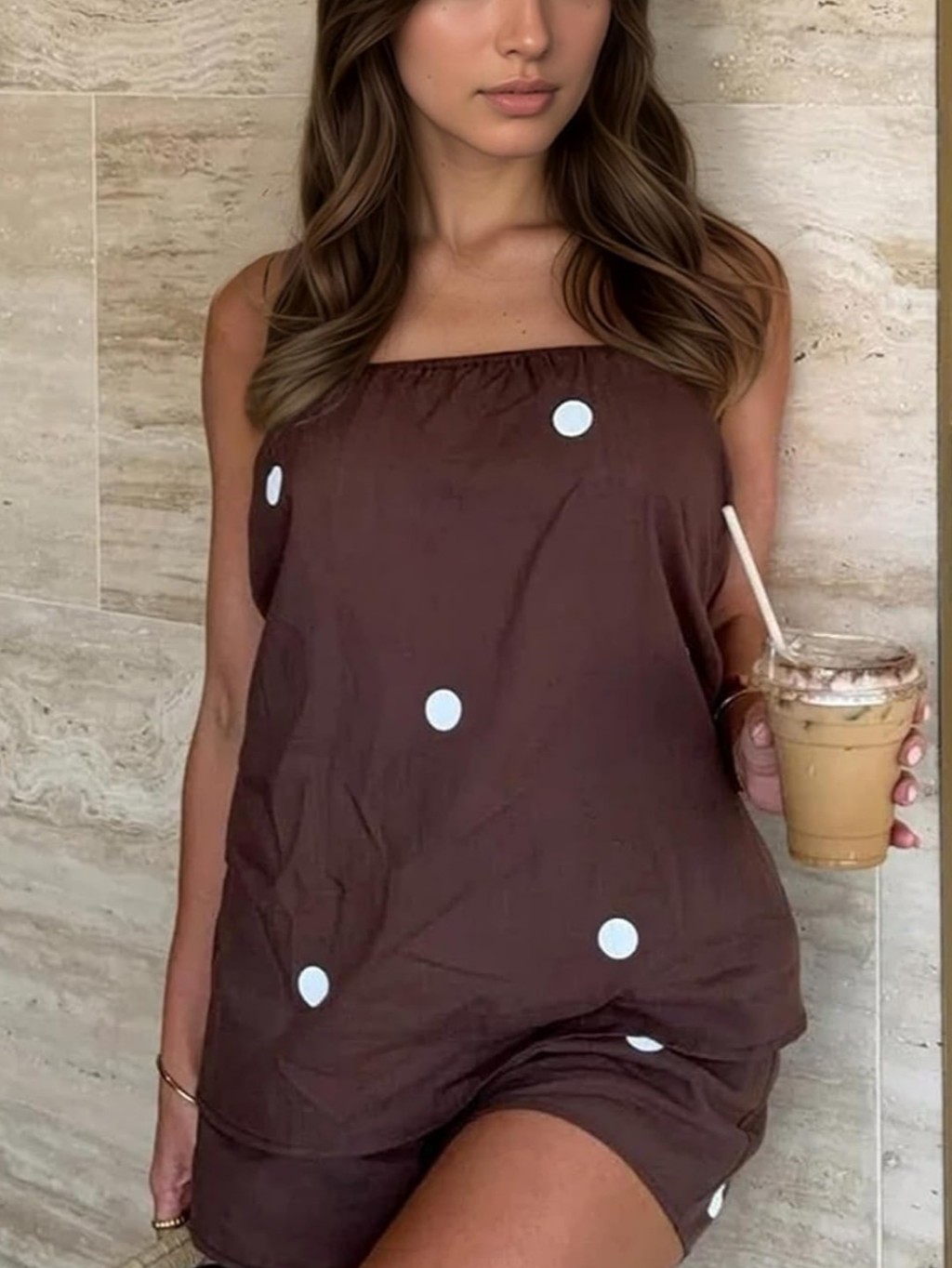 Brown Polka Dot Women’s Shorts - Casual Summer Style